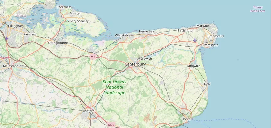 Map of the Canterbury area we cover